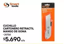 SMART TOOLS - Cuchillo Cartonero Retractil Mango De Goma
