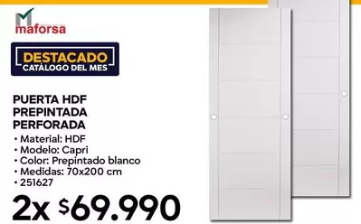 Capri - Puerta HDF Prepintada Perforada