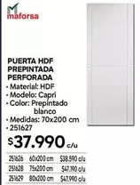 Capri - Puerta HDF Prepintada Perforada