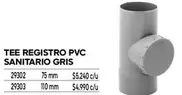 Tee Registro PVC Sanitario Gris