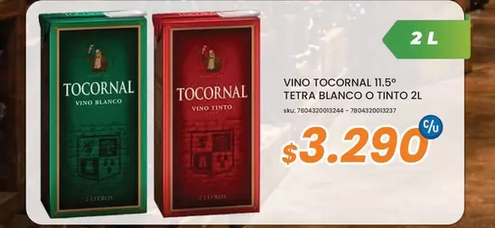 Tocornal - Vino  11.5° Tetra Blanco O Tinto