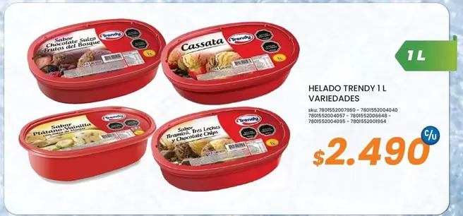 Trendy - Helado  Variedad