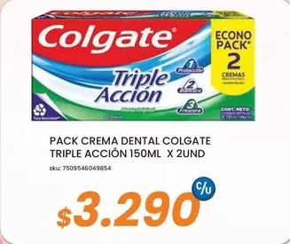 Colgate - Pack Crema Dental Triple Accion 150ml X 2und