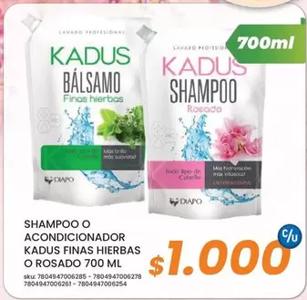 Kadus - Shampoo O Acondicionador  Finas Hierbas O Rosado