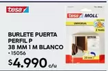 Tesa - Burlete Puerta Perfil P 38 Mm 1 M Blanco