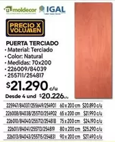 Puerta Terciado