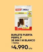 Tesa - Burlete Puerta Perfil P 38 Mm 1 M Blanco