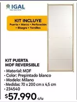 Kit Puerta MDF Reversible