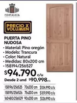 Oregón - Puerta Pino Nudosa