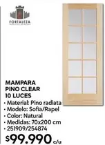 Clear - Mampara Pino  10 Luces