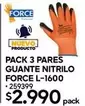 Guante - Pack 3 Pares Nitrilo Force L-1600