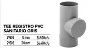 Tee Registro Pvc Sanitario Gris