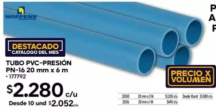 Hoffens - Tubo PVC-PRESION Pn-16 20 Mm X 6 M