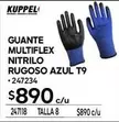 Guante - Multiflex Nitrilo Rugoso Azul T9