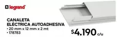 Legrand - Canaleta Eléctrica Autoadhesiva