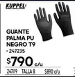 Guante - Palma Pu Negro T9
