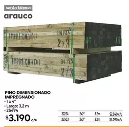Arauco - Pino Dimensionado Impregnado