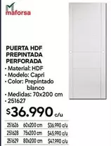 Capri - Puerta HDF Prepintada Perforada