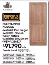 Oregón - Puerta Pino Nudosa