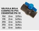 Valvula Bola Compacta Pvc Cementar Pn-10
