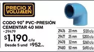 codo - Codo 90 PVC-PRESION 40 Mm