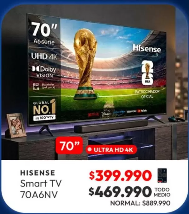Hisense - Smart Tv 70a6nv