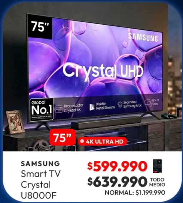 Samsung - Smart Tv Crystal U8000F