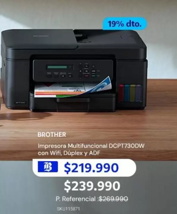 Brother - Impresora Multifuncional Dcpt730dw