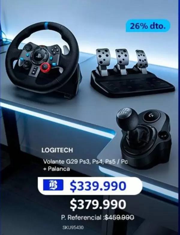 Logitech - Volante G29 Ps3, Ps4, Ps5 / Pc + Palanca