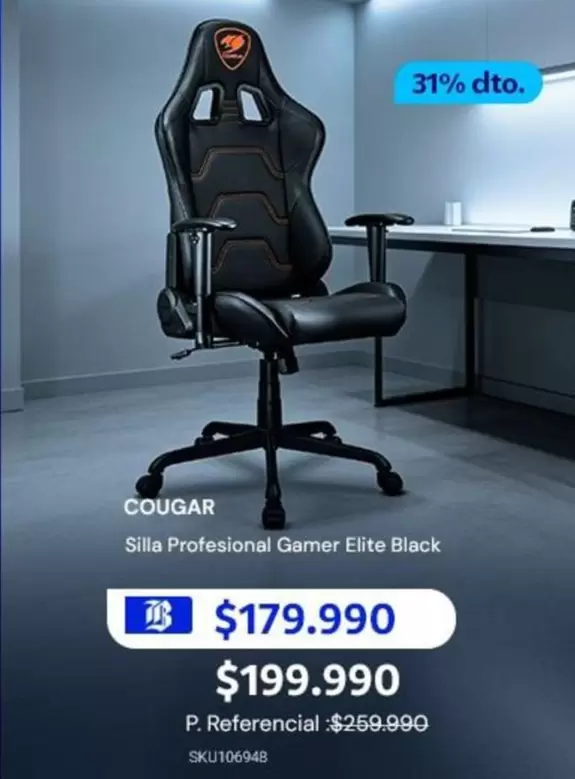 Elite - Silla Profesional Gamer Black
