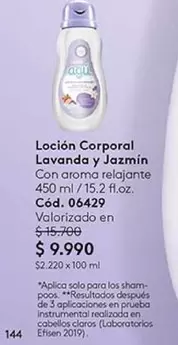 Loción Corporal Lavanda Y Jazmin