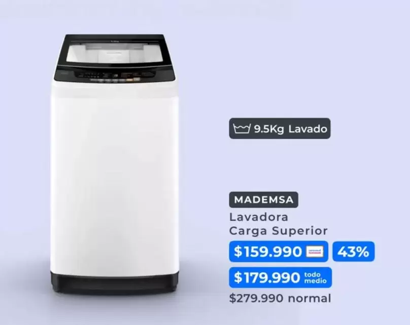 Mademsa - Lavadora Carga Superior
