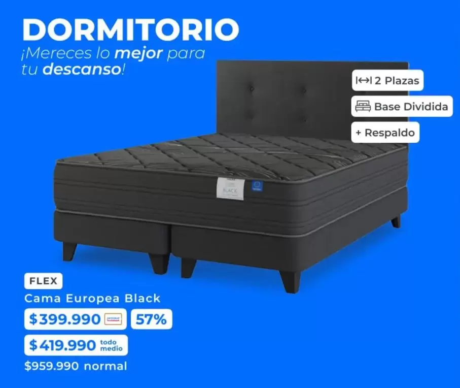Flex - Cama Europea Black