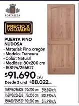 Oregón - Puerta Pino Nudosa