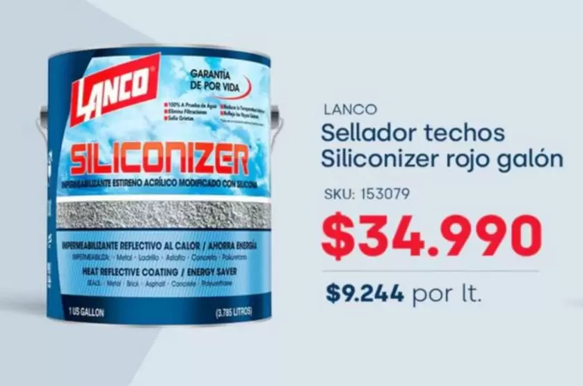 Lanco - Sellador Techos Siliconizer Rojo Galon