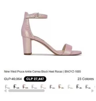 Heel - Nine West Pruce Ankie Correa Block  Rosas