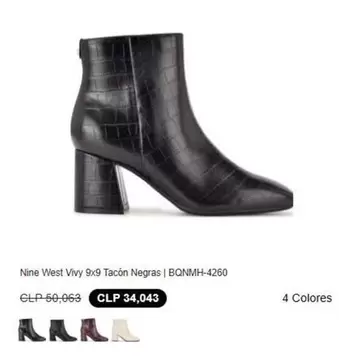 Nine West Vivy 9x9 Tacon Negras | BQNMH-4260