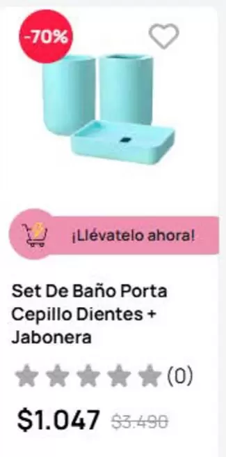 Porta - Set De Bano  Cepillo Dientes + Jab onera