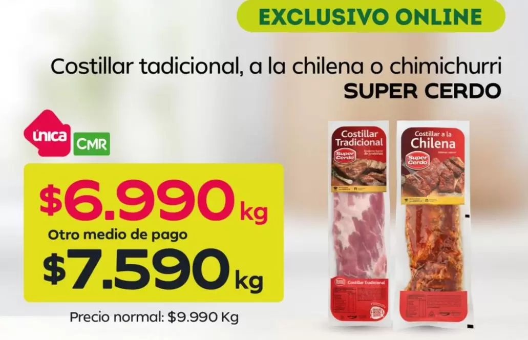 Súper Cerdo - Costillar Tapicional, A La Chilena O Chimichurri
