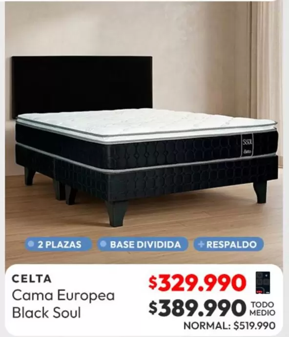 Celta -  Cama Europea Black Soul