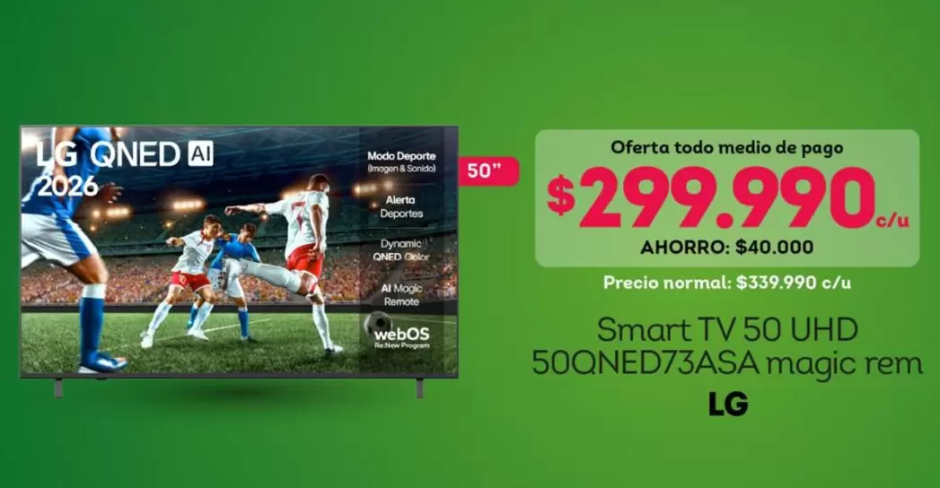 LG - Smart TV 50 UHD 50ONED73ASA Magic Rem