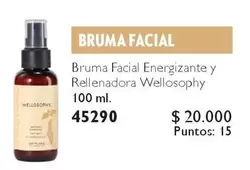 Bruma Facial Energizante Y Rellenadora Wellosophy
