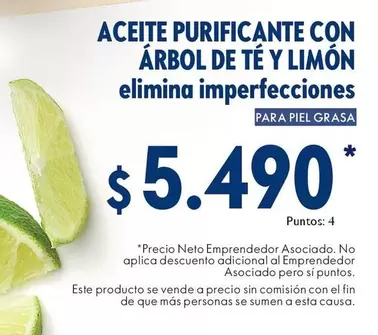 Aceite Purificante Con Arbol De Te Y Limón