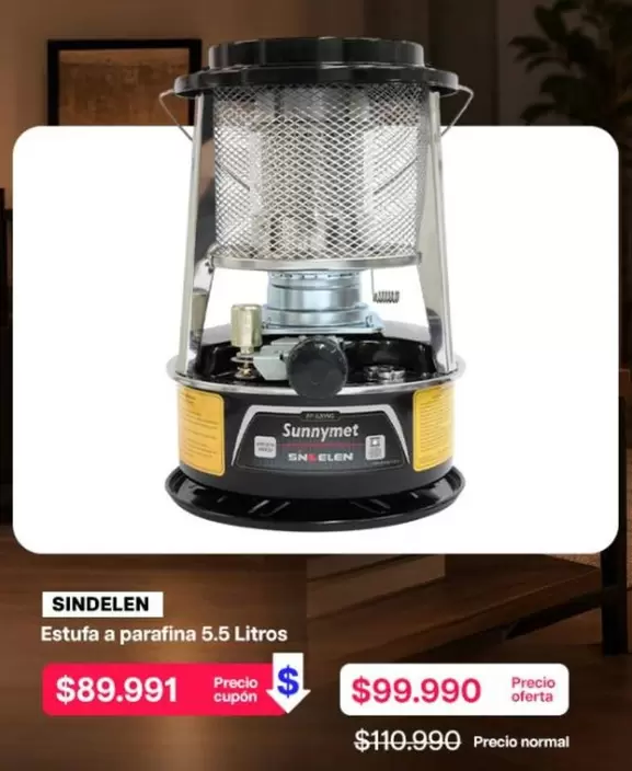 Sindelen - Estufa A Parafina 5.5 Litros