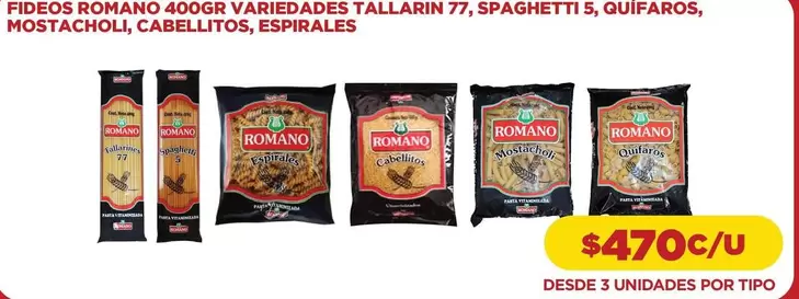 Romano - Fideos , Cabellitos, Espirales