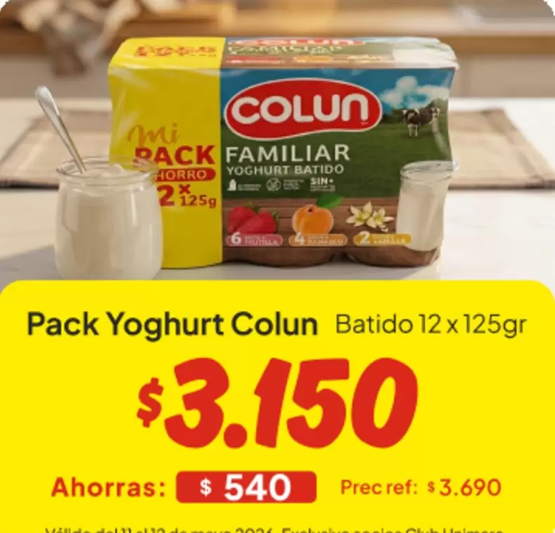 Colun - Pack Yoghurt  Batido 12x125gr