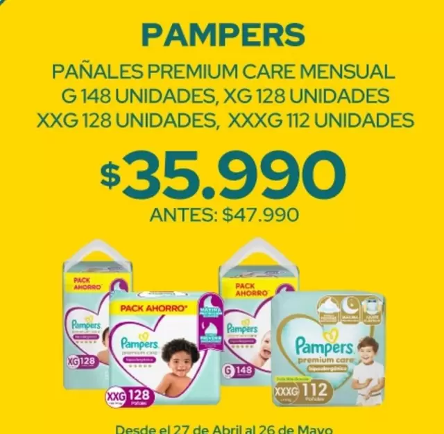 Pampers - Pañales Premium Care Mensual