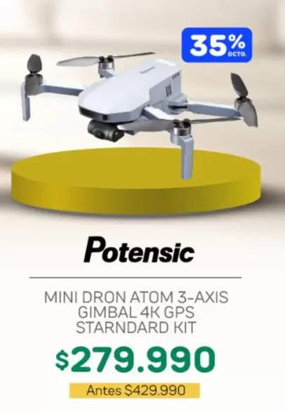 Mini Dron Atom 3-axis Gimbal 4K Gps Stardard Kit