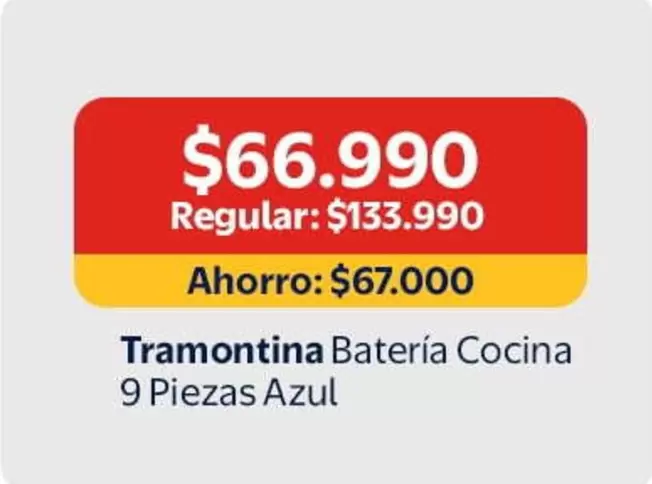 Tramontina - Batería Cocina 9 Piezas Azul