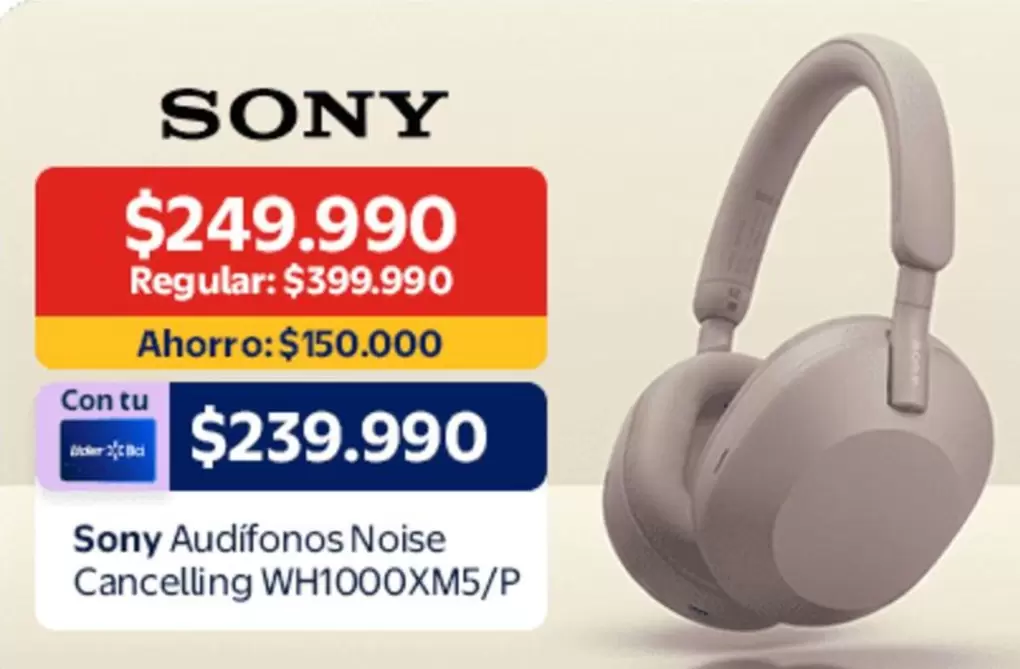 SONY - Audifonos Noise Cancelling Wh1000xm5/p